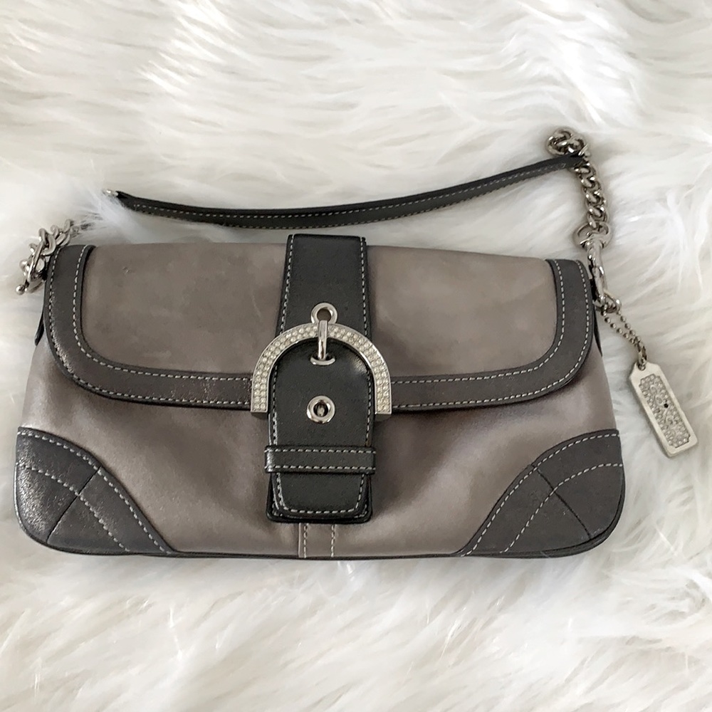 Coach Silver/Grey Glam Purse